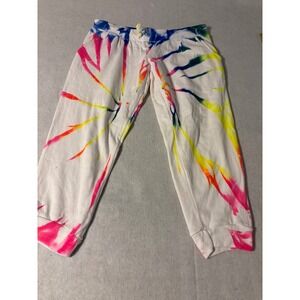 Pop Surf Tie-Dye Jogger Sweatpants Womens Medium White Multicolort T1005